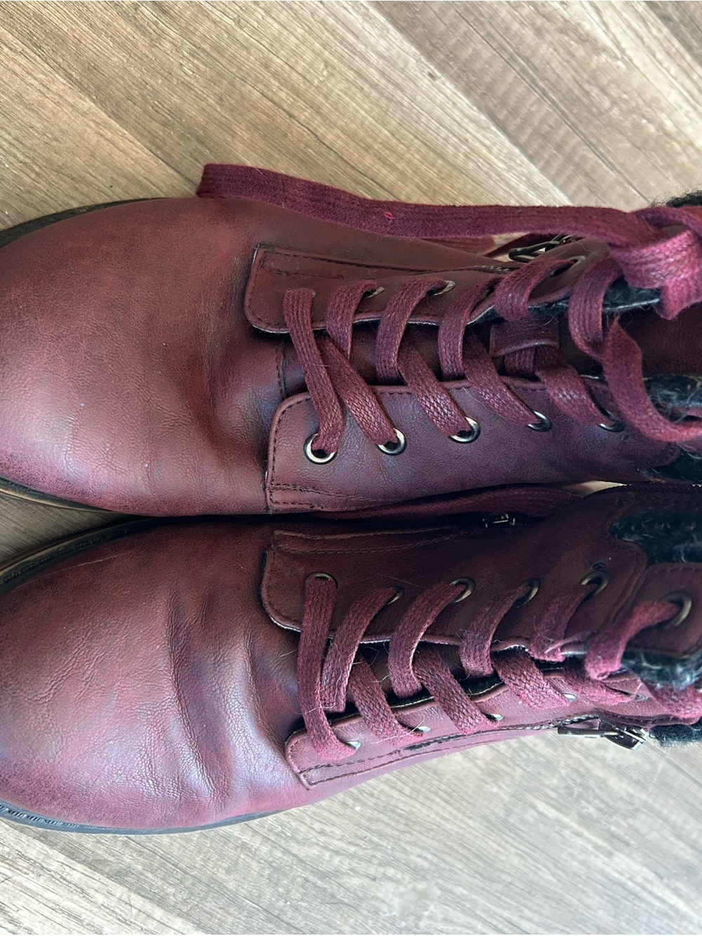 Wanderlust Burgundy Lace-Up Ankle Boots